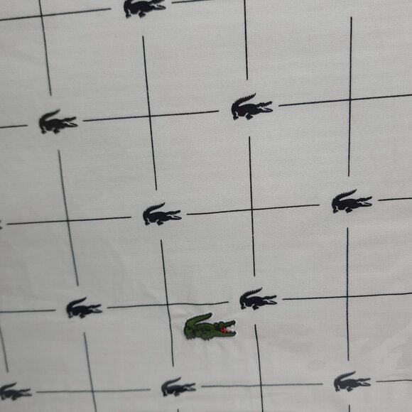Lacoste Full/Double Sheet Set 100% Cotton Percale Lightweight Black White - Picture 3 of 6